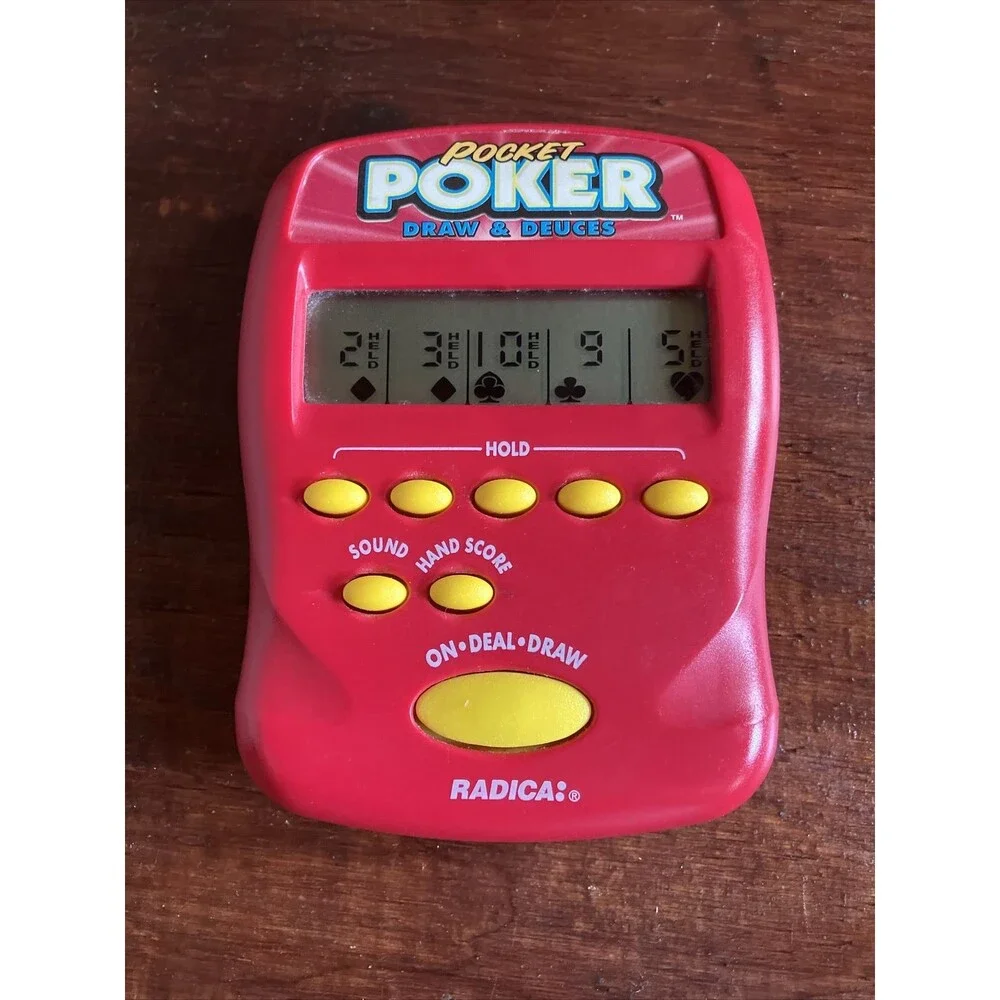 Pocket Poker Draw and Deuces Radica Electronic Handheld Game Tested Works
